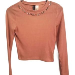H&M Womans Rose colored Crop Top